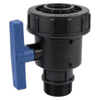 Компрессионный шаровой кран VALFEX ПНД НР/ВН резьба разборный 2"-1 1/2"Ду46 1210012200112