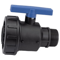 Компрессионный шаровой кран VALFEX ПНД НР/ВН резьба разборный 2"-1 1/2"Ду46 1210012200112