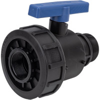 Компрессионный шаровой кран VALFEX ПНД НР/ВН резьба разборный 2"-1 1/2"Ду46 1210012200112