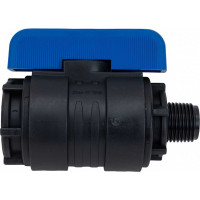 Компрессионный шаровой кран VALFEX ПНД НР/ВН резьба разборный 1/2"-3/4"Ду16 1210016012034