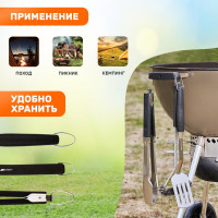 Набор: щипцы, щетка и лопатка для барбекю и гриля СОКОЛ Комфорт 62-0048