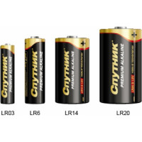 Элемент питания Спутник PREMIUM ALKALINE 6LR61/1B