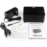 Докстанция AgeStar USB 3.0 2x2,5"/3,5" SATAIII, clone, пластик+алюминий, черная, 3UBT8 (BLACK)