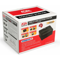 Докстанция AgeStar USB 3.0 2x2,5"/3,5" SATAIII, clone, пластик+алюминий, черная, 3UBT8 (BLACK)