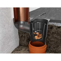 Дождеприёмник-трап со сливом из крыши MCH Chudej с нижним сливом, D110, стандарт, черный 325 E