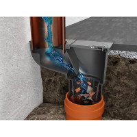 Дождеприёмник-трап со сливом из крыши MCH Chudej с нижним сливом, D110, стандарт, черный 325 E