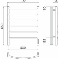 Полотенцесушитель Terminus Классик quick touch П6 500x650 4670078531322