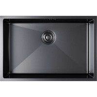 Мойка для подстольного монтажа MIXLINE PRO 65x44х22 см, толщина 3 мм, выпуск 3 1/2, с сифоном, черный графит 548573