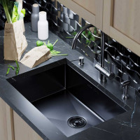 Мойка для подстольного монтажа MIXLINE PRO 65x44х22 см, толщина 3 мм, выпуск 3 1/2, с сифоном, черный графит 548573
