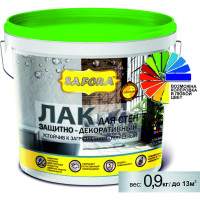 Акриловый лак для стен SAFORA глянцевый, бесцветный, без запаха, 0.9 л L2