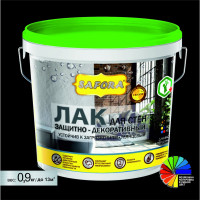 Акриловый лак для стен SAFORA глянцевый, бесцветный, без запаха, 0.9 л L2