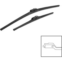 Комплект щеток стеклоочистителя HYBRID, 2 шт (60 см + 48 см), с адаптером TOP LOCK (2 шт) Heyner 020240
