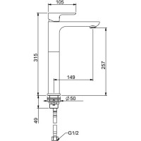 Смеситель для умывальника Gappo 25к G1048-2 белый, хром 541275