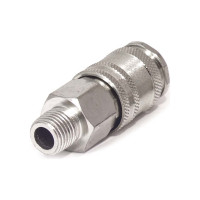 Быстроразъёмная пневморозетка PI TOOLS МАМА BRS-M1/4M с внешней резьбой, Арт. 6903