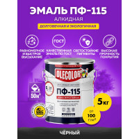 Эмаль OLECOLOR ПФ-115 черный, 5 кг 4300002458