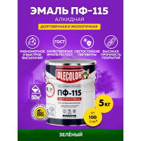 Эмаль OLECOLOR ПФ-115 зеленый, 5 кг 4300002448