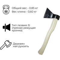 Хозяйственный кованый топор Агростройлидер 0.6 кг Б1 Т1