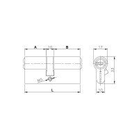 Цилиндровый механизм KALE KILIT 164 BN/68 (26+10+32) мм, никель, 5 кл. 1038