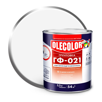Грунтовка OLECOLOR ГФ-021 белый, 3.3 кг 4300009182