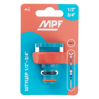 Штуцер под коннектор с внутренней резьбой с переходником 1/2" - 3/4", пластик/резина MPF ДС.071284