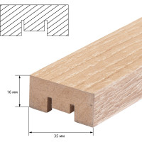 Интерьерная рейка Стильный Дом 11 шт, 2700x16x35 мм, дуб сонома v530637