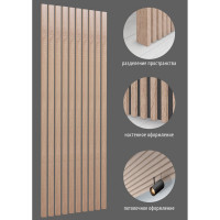 Интерьерная рейка Стильный Дом 11 шт, 2700x16x35 мм, дуб сонома v530637