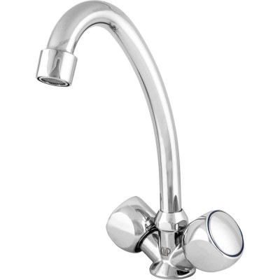 Двуручный смеситель для кухни Klip 715 округлый маховик, без подводки тов-205558