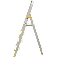Алюминиевая стремянка Алюмет с анодированным покрытием профессиональная с широкими ступенями 4 ступени. Серия АS704