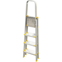 Алюминиевая стремянка Алюмет с анодированным покрытием профессиональная с широкими ступенями 4 ступени. Серия АS704