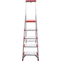 Профессиональная стремянка Новая Высота NV3118, 1x5 ступеней 130 мм, органайзер, Max нагр. 225 кг, 2К башмаки, 3118105