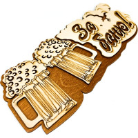 Банная табличка Бацькина баня За баню, вырубка кружка, 30 см 30291