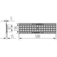 Пластиковая решетка Aquastok ячеистая Norma 100 А15 500x136x15 (310030А) 549097