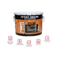 Графитовая грунт-эмаль по ржавчине DALI 3 в 1 серая Ral 7024, 10 л 232356