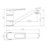 Смеситель для раковины Rossinka с поворотным изливом RS46-22