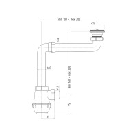 Сифон для кухонной мойки АНИ пласт "Грот", 1 1/2"х40 A5000