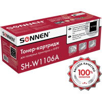 Лазерный картридж SONNEN SH-W1106A С ЧИПОМ для HP Laser107/135, высшее качество, черный, 1000 страниц 363970