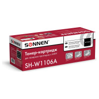 Лазерный картридж SONNEN SH-W1106A С ЧИПОМ для HP Laser107/135, высшее качество, черный, 1000 страниц 363970