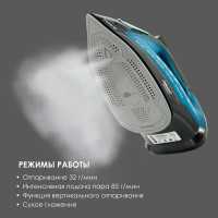 Утюг с пароувлажнением Atlanta ATH-5538 blue