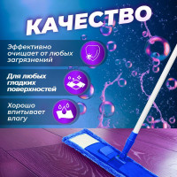 Сменная насадка для швабры из микрофибры PERFECTO LINEA синяя 44-432012