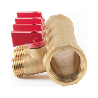 Коллектор с шаровыми кранами PROFACTOR в/н 1" х 4 вых 1/2"нар PF MV 265.4