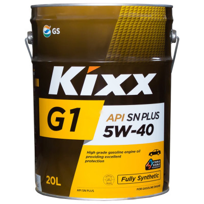 Синтетическое моторное масло KIXX G1 SN Plus 5W-40 20л L2102P20E1