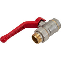 Шаровой кран для воды VALFEX OPTIMA латунный амер. 1/2" ВР/НР рычаг, никелированный 11Б27фт1М VF.225.NLR1.012.Bir