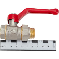 Шаровой кран для воды VALFEX OPTIMA латунный амер. 1/2" ВР/НР рычаг, никелированный 11Б27фт1М VF.225.NLR1.012.Bir