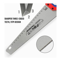 Ножовка по дереву WORKPRO 450 мм, SK5, 11TPI WP215010