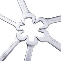 Набор двусторонних гаечных ключей DELI 10-32мм /12 шт DL160012A (Сталь 40Cr, чехол из ткани oxford) 98323