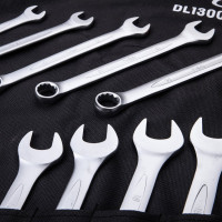 Набор комбинированных гаечных ключей DELI 10-32мм/14шт DL130014B (Сталь 40Cr, чехол из ткани oxford) 98322