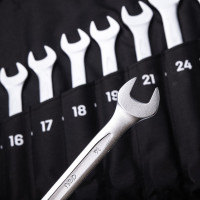 Набор комбинированных гаечных ключей DELI 10-32мм/14шт DL130014B (Сталь 40Cr, чехол из ткани oxford) 98322