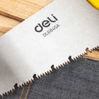 Ножовка (пила) по дереву DELI DL6845A 450 мм (7-8 зубьев на дюйм, 3D заточка, противоскользящая прорезиненная рукоятка) 98397
