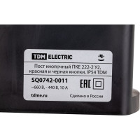 Кнопочный пост ПКЕ TDM ELECTRIC 222-2 У2, красная и черная кнопки, IP54 SQ0742-0011