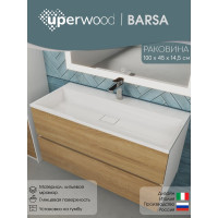 Раковина для ванной uperwood Barsa 100 см, полувстраиваемая, прямоугольная 293020531